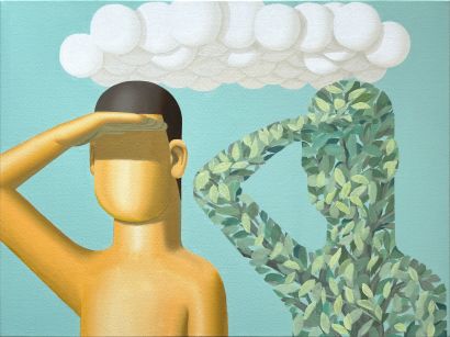 Is It You, Is It Me, and him/her — Sharing a Cloud - a Paint Artowrk by Qiang Wu